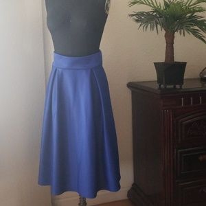 Royal Blue Knit Swing Skirt